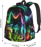cfpolar 17 Inch Backpack Galaxy Colorful Wolf Laptop Bag Shoulder Bag School - Image 4