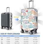 Luggage Cover with World City Stamps & Airplane Pattern, Suitcase Protector - Image 6