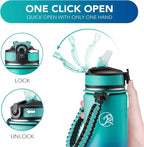 GOSWAG Insulated Sports Water Bottle, 24oz 2 Lids, Stainless Steel Water Bottles - Image 5