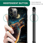 for iPhone 11 Pro Max Case, Star Cave Hungry Wolf Pattern Graphic Design Girl - Image 6