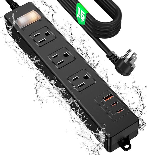 15FT Outdoor Waterproof Power Strip Surge Protector by Unknown