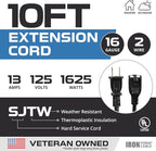 Iron Forge Cable 10 Ft Black Extension Cord, 10 Foot Extension Cord - Image 2