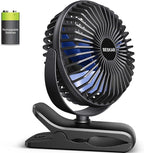 BESKAR Portable Clip on Fan Rechargeable, 4 Speeds Small Battery Operated Fans by BESKAR