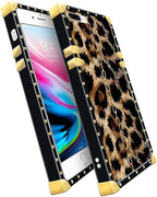Compatible with iPhone 8 Plus 7 Plus Case, Seamless Gold Chain Leopard Luxury - Image 3