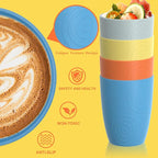 Homienly Drinking Glasses & Shatterproof Cups Set of 4 | Premium Wheat Straw - Image 3
