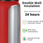 Fanhaw 32 oz Insulated Stainless Steel Water Bottle - Image 3