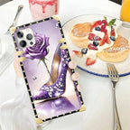 Compatible with iPhone 12 Pro Max Case, High Heeled Purple Diamond Rose Luxury - Image 5