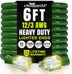 6ft Outdoor/Indoor Extension Cord 12/3 Gauge Extra Heavy Duty 3 Prong SJTW by LifeSupplyUSA