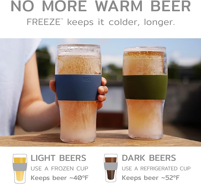 Host Freeze Beer Glasses, Frozen Beer Mugs, Freezable Pint Glass Set, Insulated - Image 3