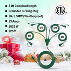 Eversimpleinc 1 to 4 Splitter Extension Cord, 3 Prong Plug - Image 3