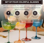 Khen Muted Hobnail Coupes Vintage Textured Pastel Style Cocktail Martini - Image 4