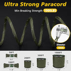 X XBEN Paracord Reflective 1000lb, 50/100/200/500/1000ft 4mm, 13 Strand - Image 2
