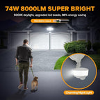 LUTEC 2 Pack 74W 8000 Lumen Motion Sensor Outdoor Lights, 5000K Daylight - Image 2