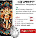 Firmiso 20 oz Tumbler｜Skinny Insulated Travel Mug｜Mandala Elephant Stainless - Image 4