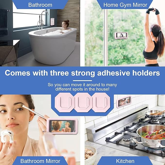 URROY Shower Phone Holder Waterproof, 360° Rotation Shower Phone Case, Anti-Fog - Image 3