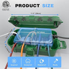 Flemoon Medium Outdoor Electrical Box, IP54 Waterproof Extension Cord Cover w/6 - Image 3