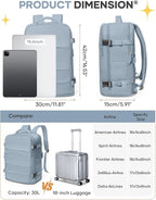 coofay Travel Backpack For Women Men Airline Approved Carry On Backpack Flight - Image 3