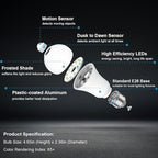 Motion Sensor Light Bulbs Dusk to Dawn 13W 100W Equivalent 1100lm Movement - Image 8