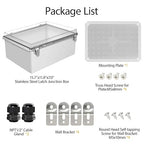 LeMotech Electrical Box, IP67 Waterproof Hinged Clear Cover Stainless Steel - Image 9