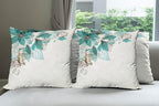 Ambesonne Turquoise Throw Pillow Cushion Case Pack of 4, Flowers Buds Leaf at by Ambesonne