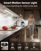 EZVALO 3-Pack Under Cabinet Lighting, 4000mAh Rechargeable Motion Sensor Light - Image 3