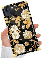 Compatible with iPhone 13 Case, Blooming Rose Golden Flower Luxury Golden - Image 5