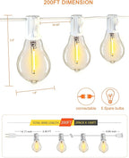 DAMAING Outdoor String Lights 200FT Waterproof Patio Lights - Image 7