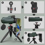 12x50 Monocular Telescope with Smartphone Adapter and Tripod, High-Power - Image 3
