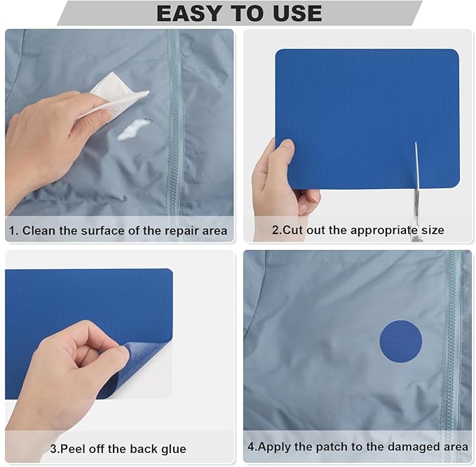 OAZ 8 Pieces 7.87 x 5.9 inch Clear Tent Repair Patches Waterproof Tape - Image 6