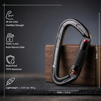 FresKaro UIAA Certified 25KN Auto Locking Climbing Carabiner Clips, Twist Lock - Image 2