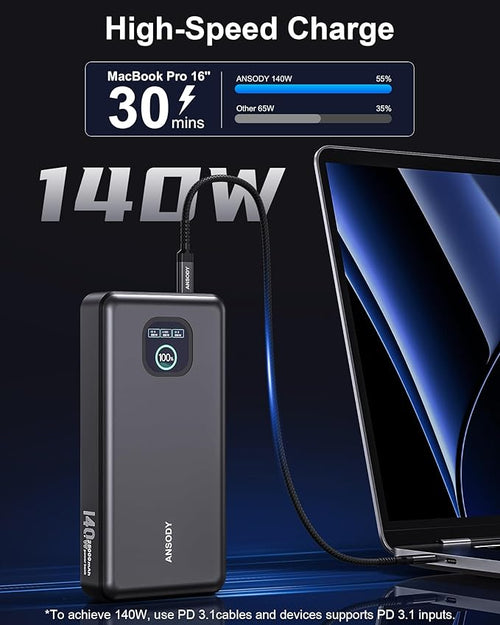 140W Power Bank, 25000mAh Laptop Portable Charger - Image 2