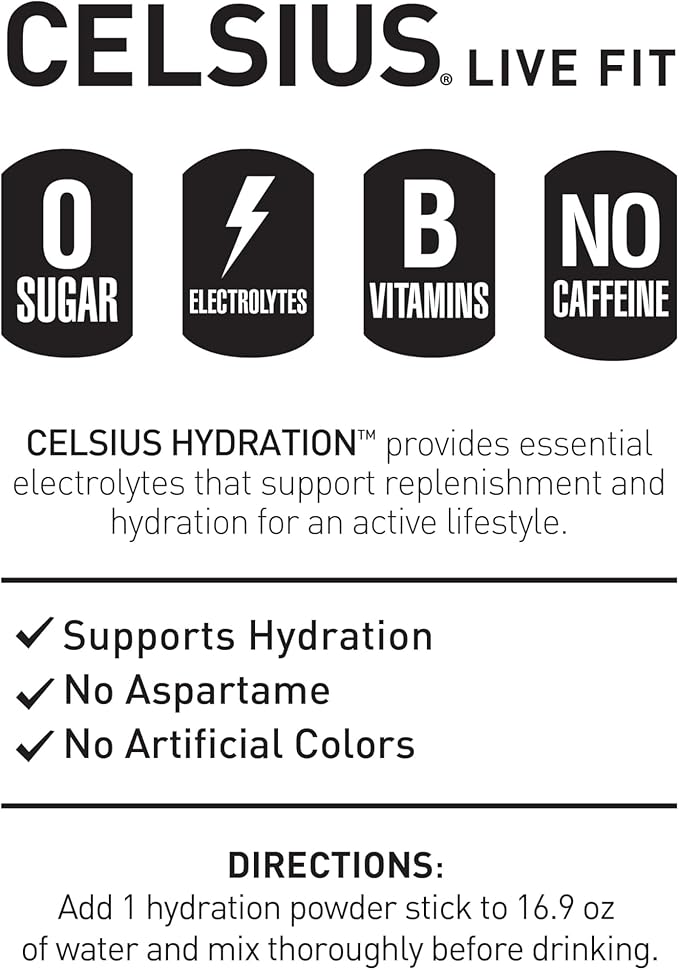 CELSIUS Hydration™ Lemon Lime, Sugar Free Electrolyte Hydration Drink Mix - Image 4