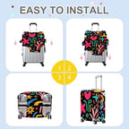 ANNA QUEEN Color Pop Abstract Luggage Cover, Modern Geometric Art Suitcase - Image 6