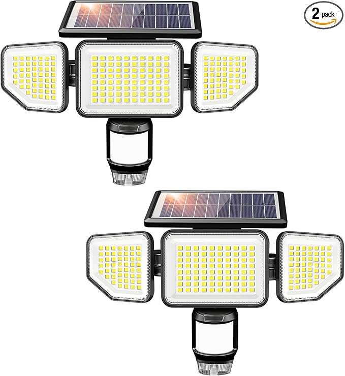 Onforu Solar Lights Outdoor, 3 Heads Security Lights by Onforu