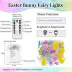 EXF Easter Decorations Bunny Pastel Fairy Lights, Battery Operated - Image 8