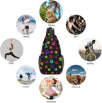 Colorful Paw Print Crossbody Sling Bags - Image 5