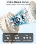 Portable Stroller Mini Fan, Small Rechargeable Personal Fan, Travel Essentials - Image 3