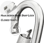 Locking Carabiner Clips, Stainless Steel Spring Snap Hook Locking Carabiner - Image 6