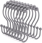 Bathway Shower Curtain Hooks, Shower Curtain Rings Rust Proof Double Hook by Bathway