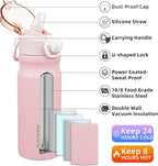 BJPKPK Water Bottle with Straw 18oz Insulated Water Bottles Reusable Stainless - Image 2