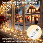 HXWEIYE Rechargeable Fairy Lights Battery Operated, DIY Timer & 8 Modes - Image 5