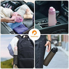 TakeToday Collapsible Water Bottles 21oz, Foldable Platinum Silicone Travel - Image 4