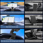Universal 360 Dashboard Phone Holder, Easily Adjustable No-harm Clip Design - Image 5