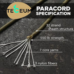 TECEUM Reflective Paracord Rope 1000 – 1000ft/200ft/100ft/50ft – 40+ Colors – - Image 2
