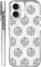 Case for iPhone 16 Plus, Disco Ball Grayish White Phone Case Design，for Women by Toulas