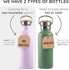 Bambaw 24 oz Metal Water Bottle, Insulated Stainless Steel Water Bottle - Image 6