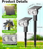 LETMY Solar Lights Outdoor Waterproof IP65, Solar Spot Lights Outdoor - Image 8