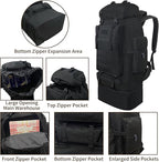70L/100L Hiking Backpack with USB Charging Port, Expandable Large Military - Image 5