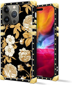 Compatible with iPhone 15 Pro Max Case, Blooming Rose Golden Flower Luxury - Image 2