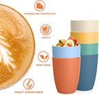 Homienly Water Cups Wheat Straw Drinking Glasses Cups 12oz Unbreakable Cups - Image 3